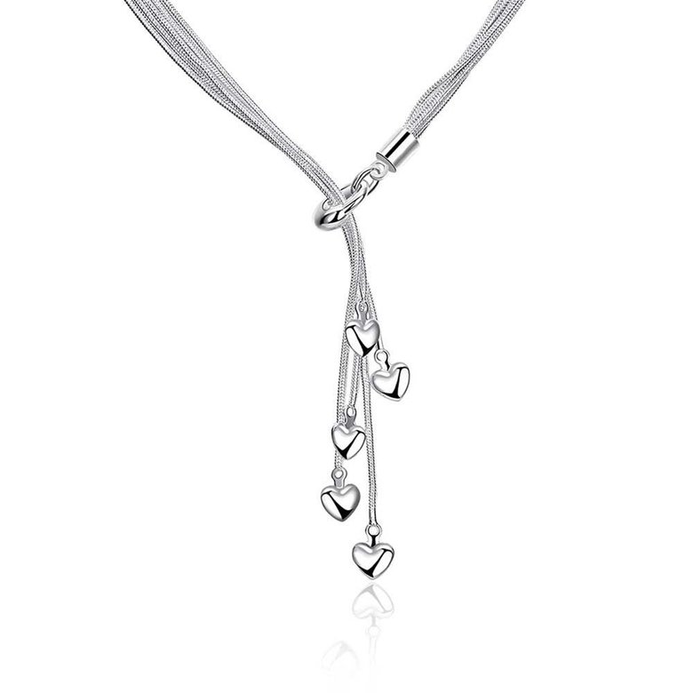 Wholesale Romantic Silver Heart Necklace TGSPN636