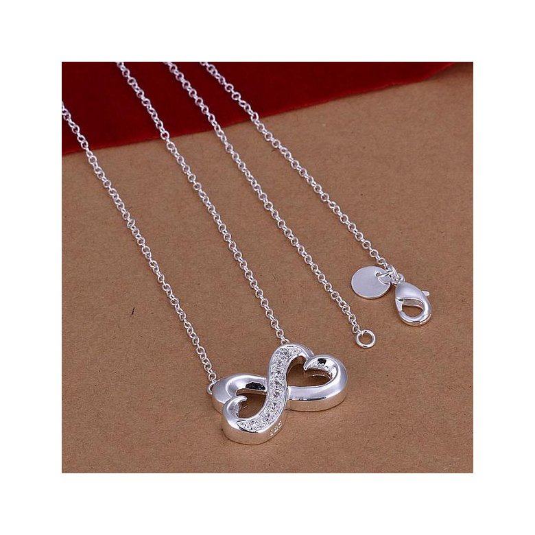 Wholesale Classic Silver Bowknot Necklace TGSPN713