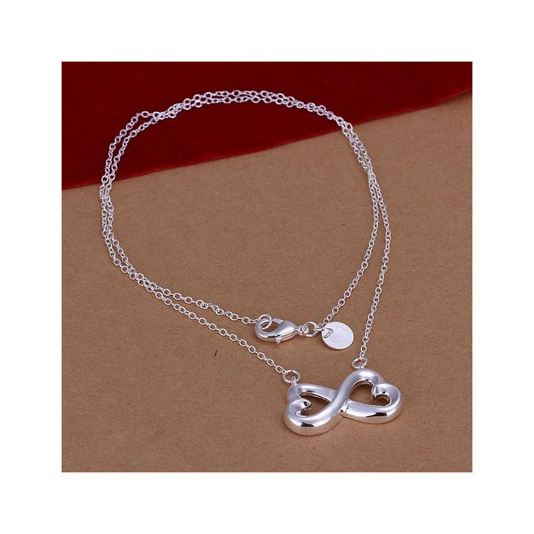 Wholesale Classic Silver Bowknot Necklace TGSPN716