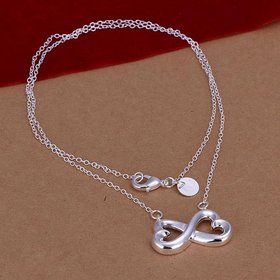 Wholesale Classic Silver Bowknot Necklace TGSPN716