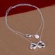 Wholesale Classic Silver Bowknot Necklace TGSPN716