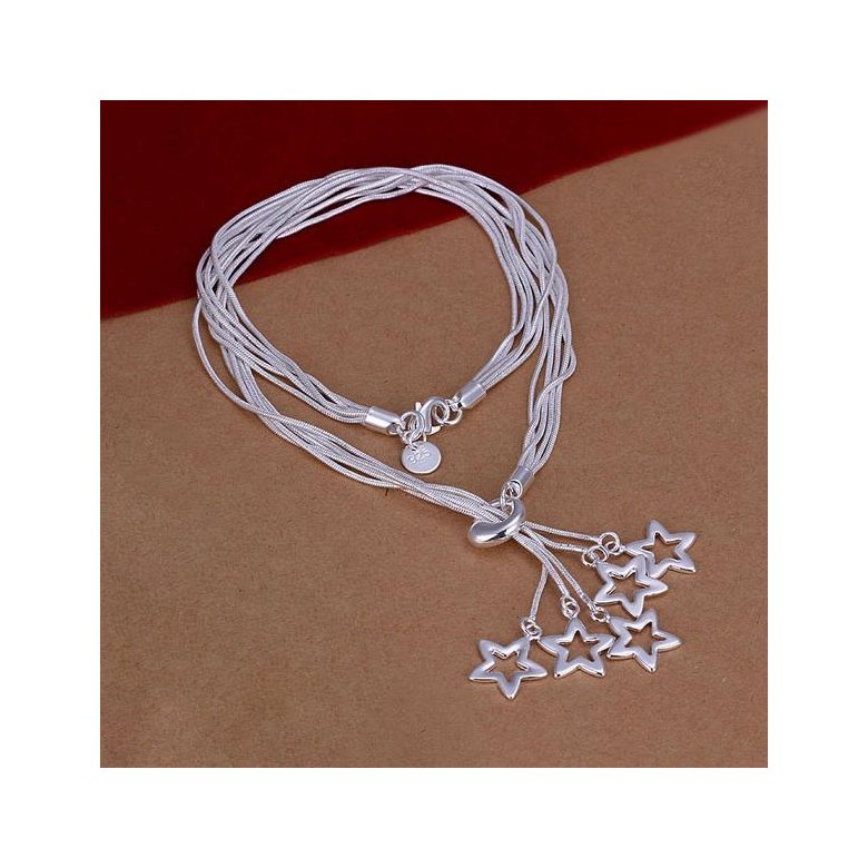 Wholesale Romantic Silver Star Necklace TGSPN724