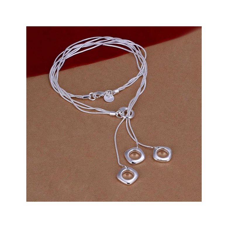 Wholesale Classic Silver Round Necklace TGSPN727