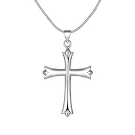 Wholesale Classic Silver Cross Necklace TGSPN132