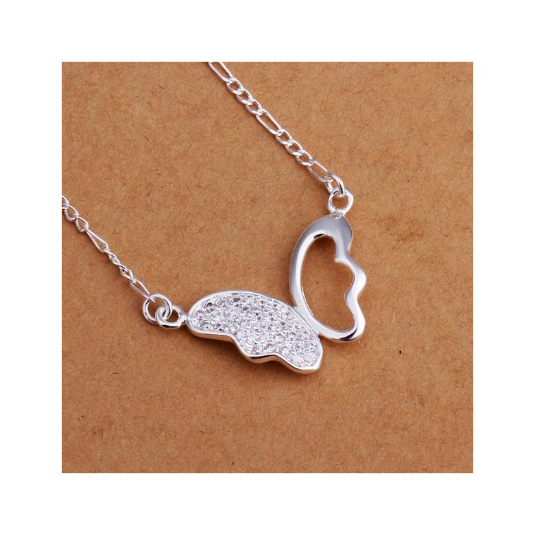 Wholesale Romantic Silver Animal CZ Necklace TGSPN181