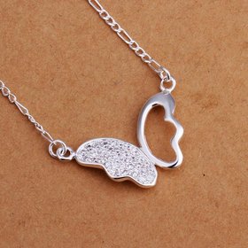 Wholesale Romantic Silver Animal CZ Necklace TGSPN181