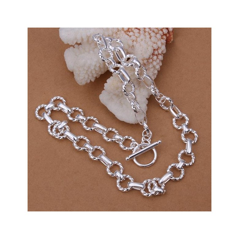 Wholesale Romantic Silver Round Necklace TGSPN251