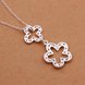 Wholesale Romantic Silver Plant CZ Necklace TGSPN263