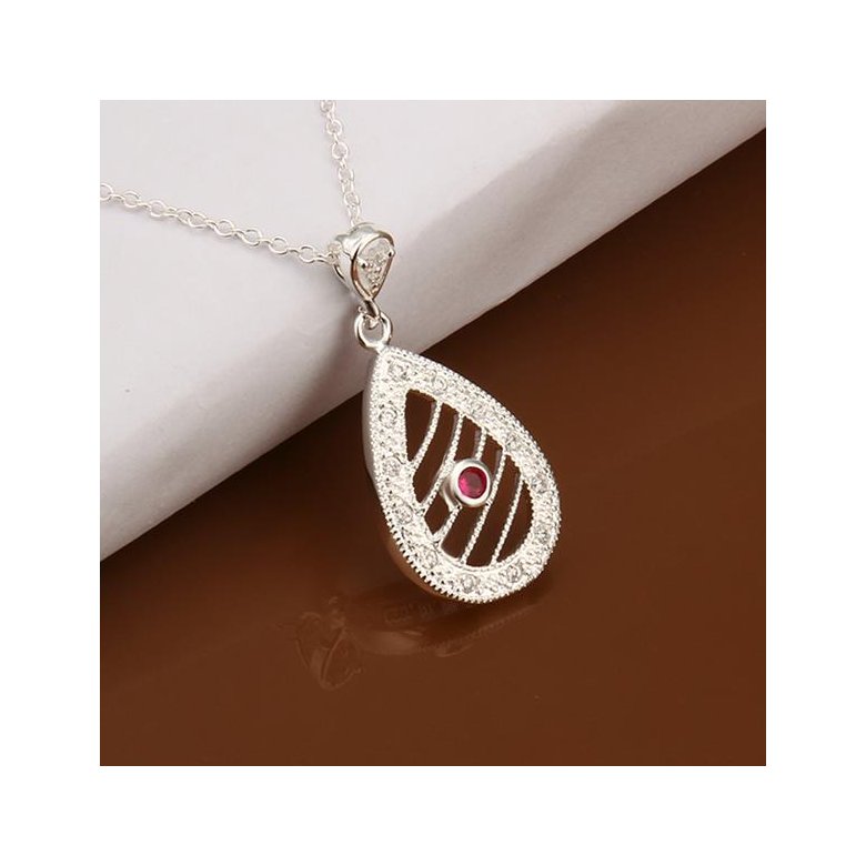 Wholesale Romantic Silver Water Drop Ceramic Necklace TGSPN396