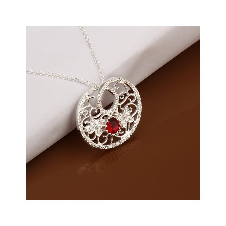 Wholesale Trendy Silver Plant CZ Necklace TGSPN408