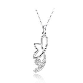 Wholesale Trendy Silver Plant CZ Necklace TGSPN466