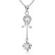 Wholesale Trendy Imitation Rhodium Geometric CZ Necklace TGSPN542