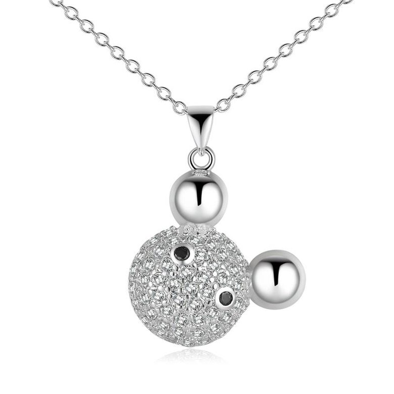 Wholesale Romantic Silver Ball CZ Necklace TGSPN574