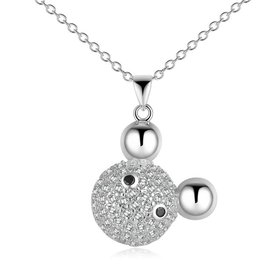 Wholesale Romantic Silver Ball CZ Necklace TGSPN574