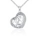 Wholesale Romantic Silver Heart CZ Necklace TGSPN588