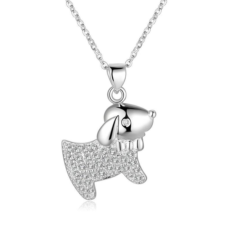 Wholesale Romantic Silver Animal CZ Necklace TGSPN598