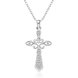 Wholesale Trendy Silver Cross CZ Necklace TGSPN616