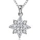 Wholesale Romantic Silver Plant CZ Necklace TGSPN659