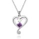 Wholesale Romantic Silver Heart CZ Necklace TGSPN686