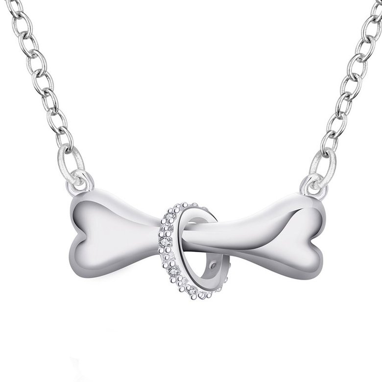Wholesale Romantic Silver Animal CZ Necklace TGSPN731