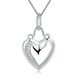 Wholesale Romantic Silver Heart CZ Necklace TGSPN202