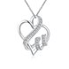 Wholesale Romantic Silver Heart CZ Necklace TGSPN236