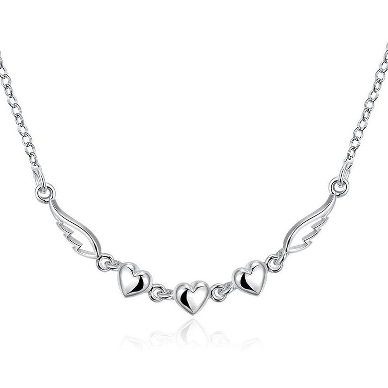 Wholesale Trendy Silver Heart Necklace TGSPN258