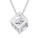 Wholesale Trendy Silver Geometric CZ Necklace TGSPN298