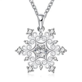 Wholesale Classic Silver Geometric CZ Necklace TGSPN335