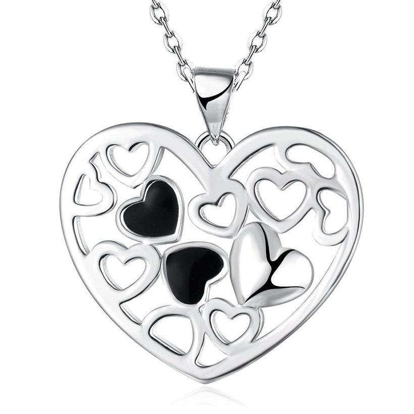 Wholesale Romantic Silver Heart Necklace TGSPN374
