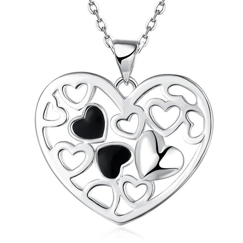 Wholesale Romantic Silver Heart Necklace TGSPN374