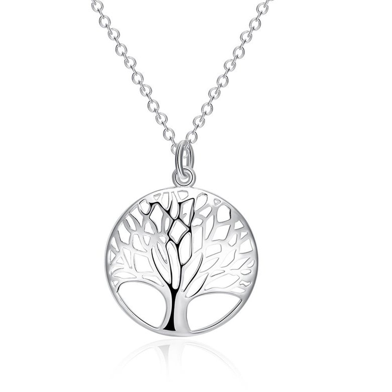 Wholesale Trendy Silver Plant Necklace TGSPN397