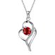 Wholesale Romantic Silver Heart Glass Necklace TGSPN594