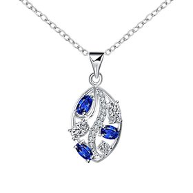 Wholesale Romantic Silver Plant Glass Necklace TGSPN698