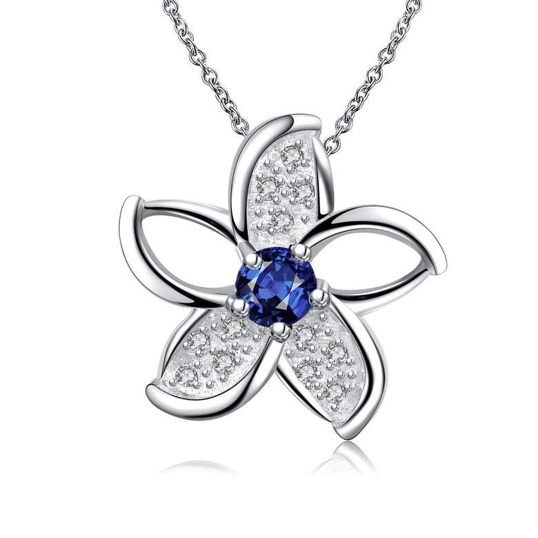 Wholesale Romantic Silver Star Glass Necklace TGSPN735