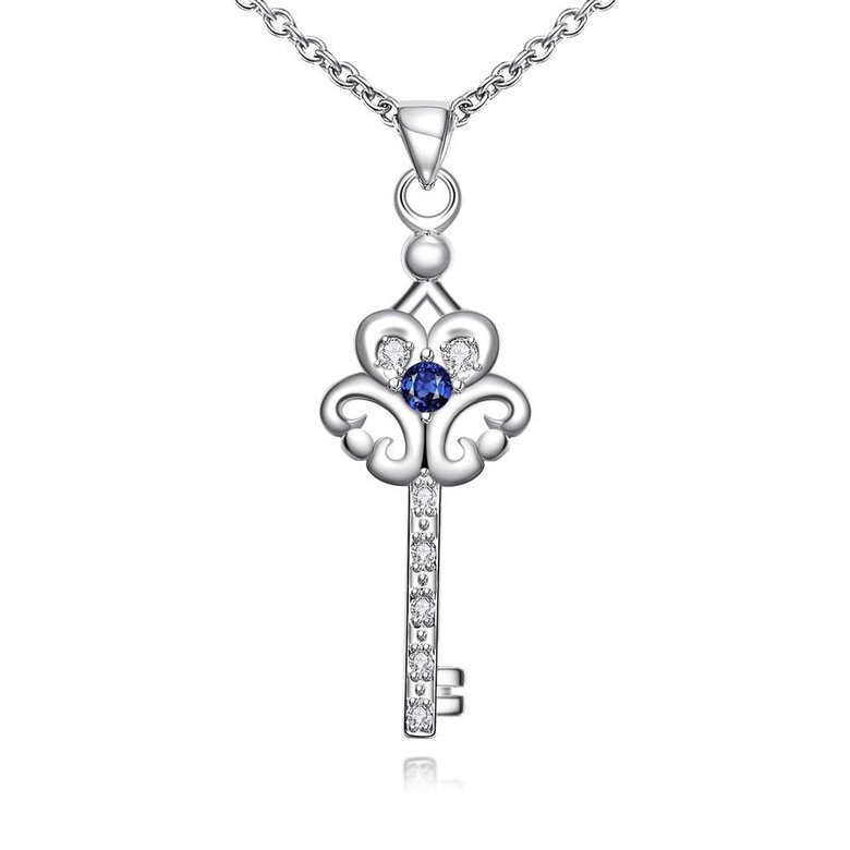Wholesale Trendy Silver Key Glass Necklace TGSPN747