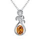 Wholesale Romantic Silver Water Drop CZ Necklace TGSPN759