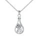 Wholesale Trendy Silver Geometric CZ Necklace TGSPN042