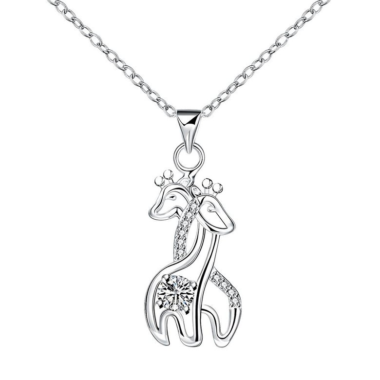 Wholesale Trendy Silver Animal CZ Necklace TGSPN048
