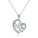 Wholesale Trendy Silver Heart White CZ Necklace TGSPN122