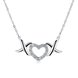 Wholesale Trendy Silver Heart White CZ Necklace TGSPN144
