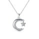 Wholesale Trendy Silver Moon White CZ Necklace TGSPN156