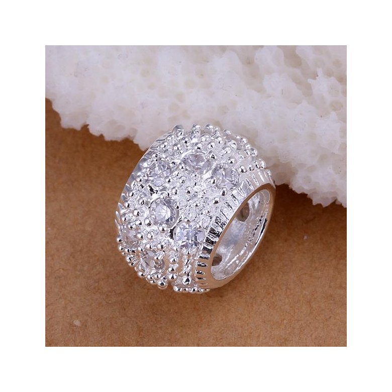 Wholesale Trendy Silver Round CZ Pendants TGSPP014