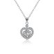 Wholesale Romantic 925 Sterling Silver Heart White CZ Necklace TGSSN115