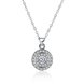 Wholesale Romantic 925 Sterling Silver Round White CZ Necklace TGSSN131