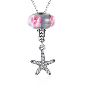 Wholesale 925 Silver Starfish CZ Necklace TGSSN096