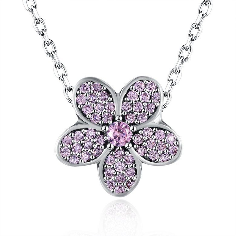 Wholesale Fashion 925 Sterling Silver Plant CZ Necklace TGSSN124