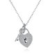 Wholesale 925 Silver Lock Key Heart CZ Necklace TGSSN141