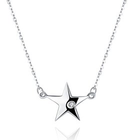 Wholesale 925 Silver Star CZ Necklace TGSSN004