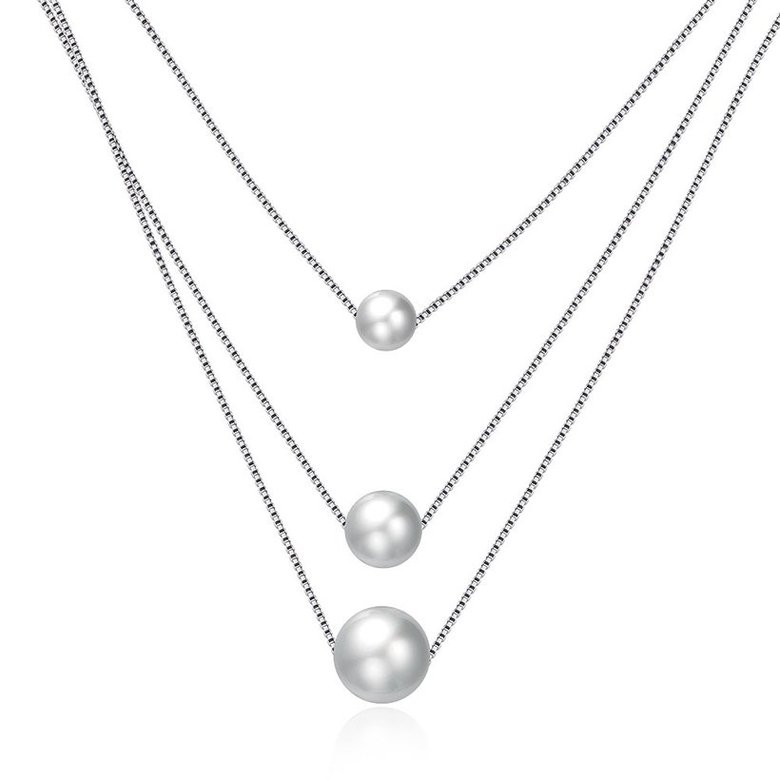 Wholesale Trendy 925 Sterling Silver Pearl Necklace TGSSN006